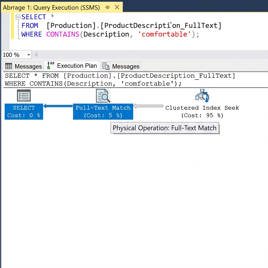 Execution Plan: CONTAINS search with FullText Index