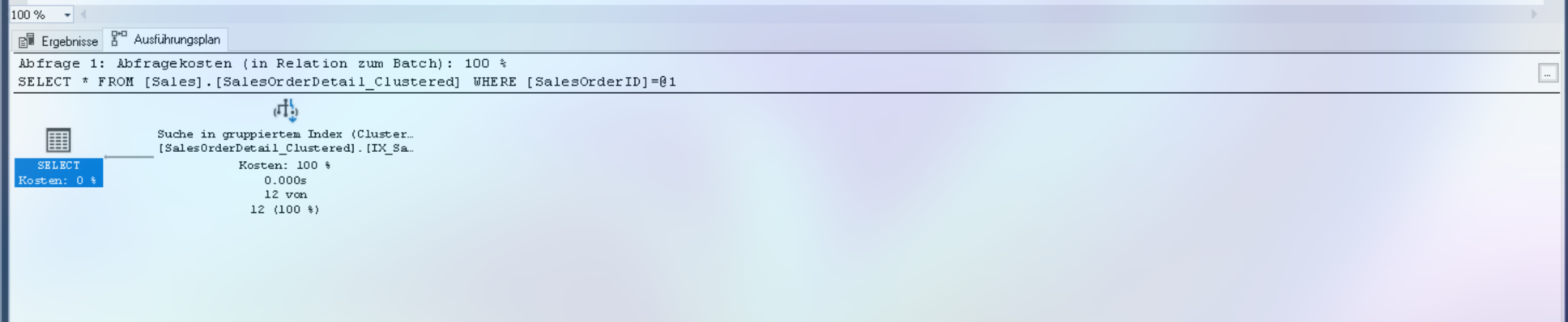Execution Plan: Non-Clustered Index Seek followed by Key Lookup operation