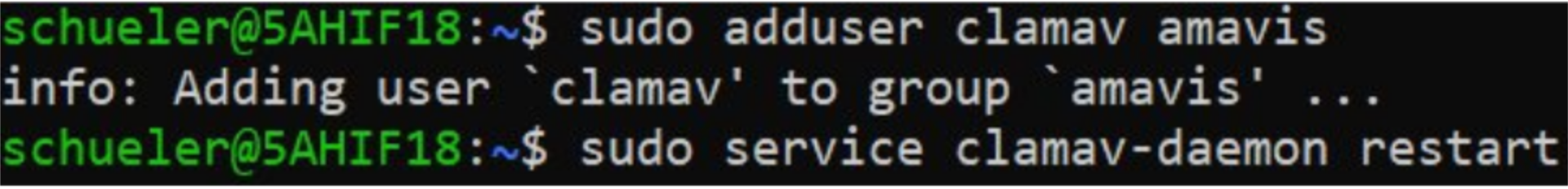 ClamAV added to amavis group